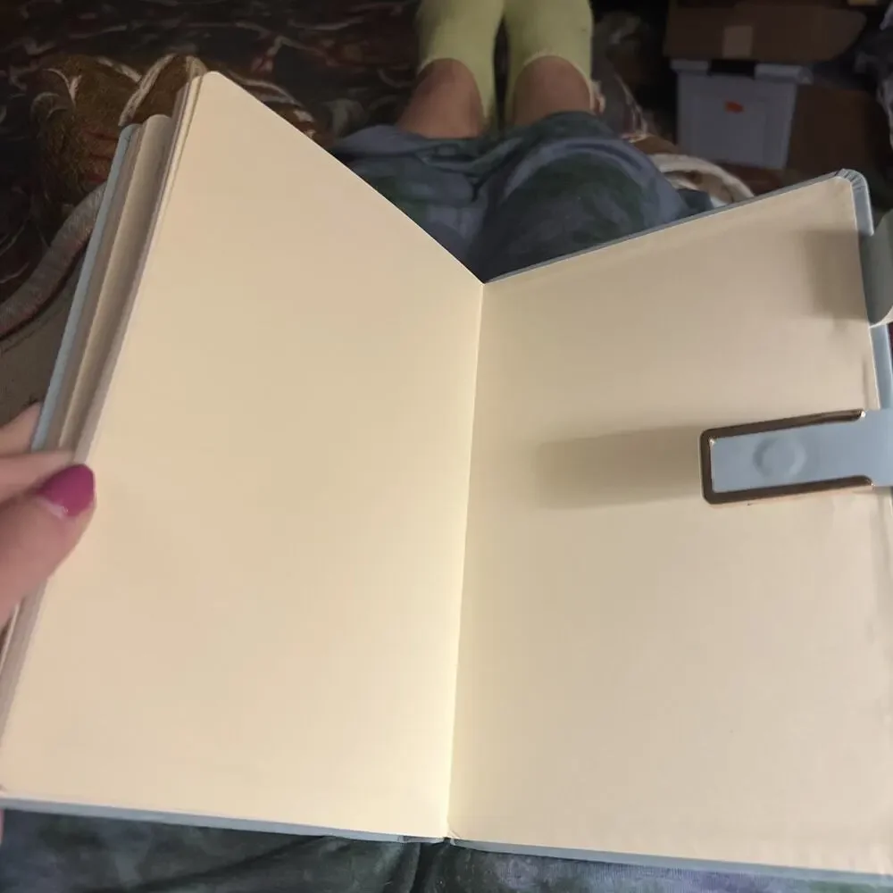 360 Page Premium Leather Journal/Notebook w/Pen Insert, Blue Open Box No Pen/Mkr